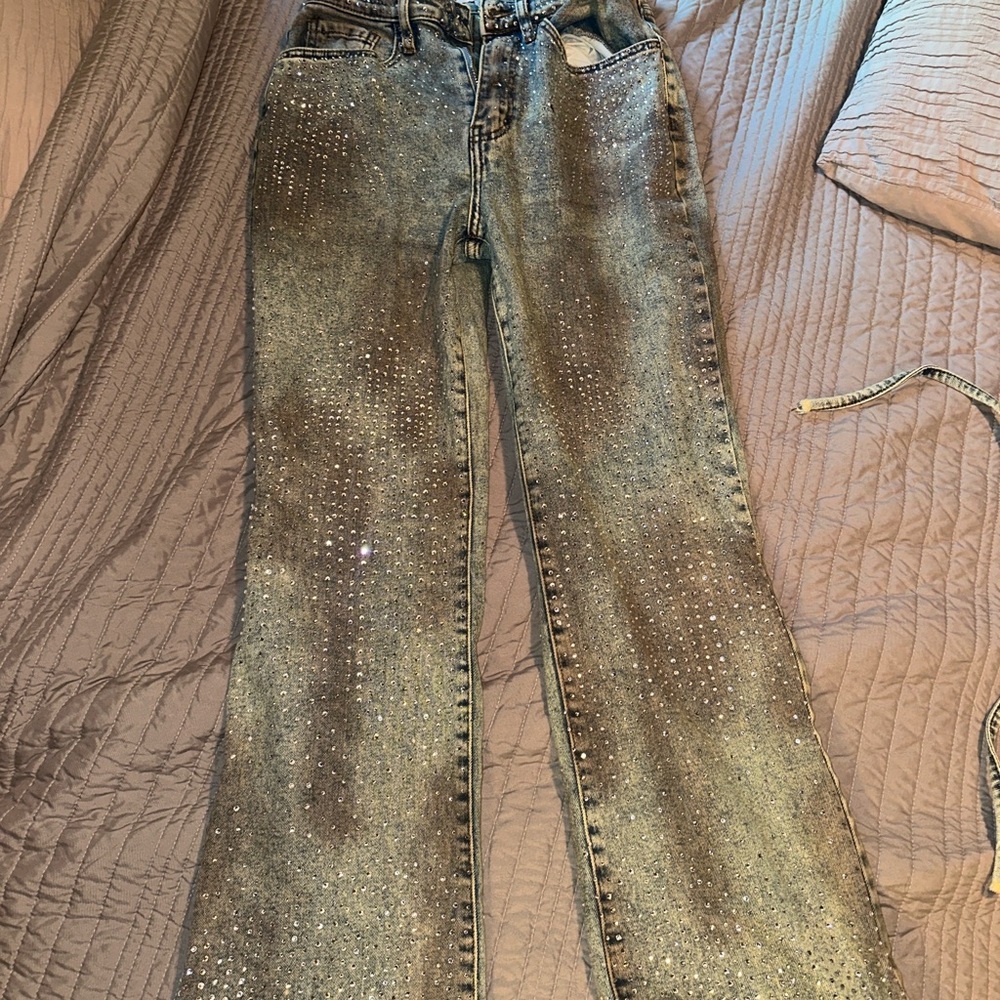 Two piece denim Rhinestone set! - Picture 4 of 9